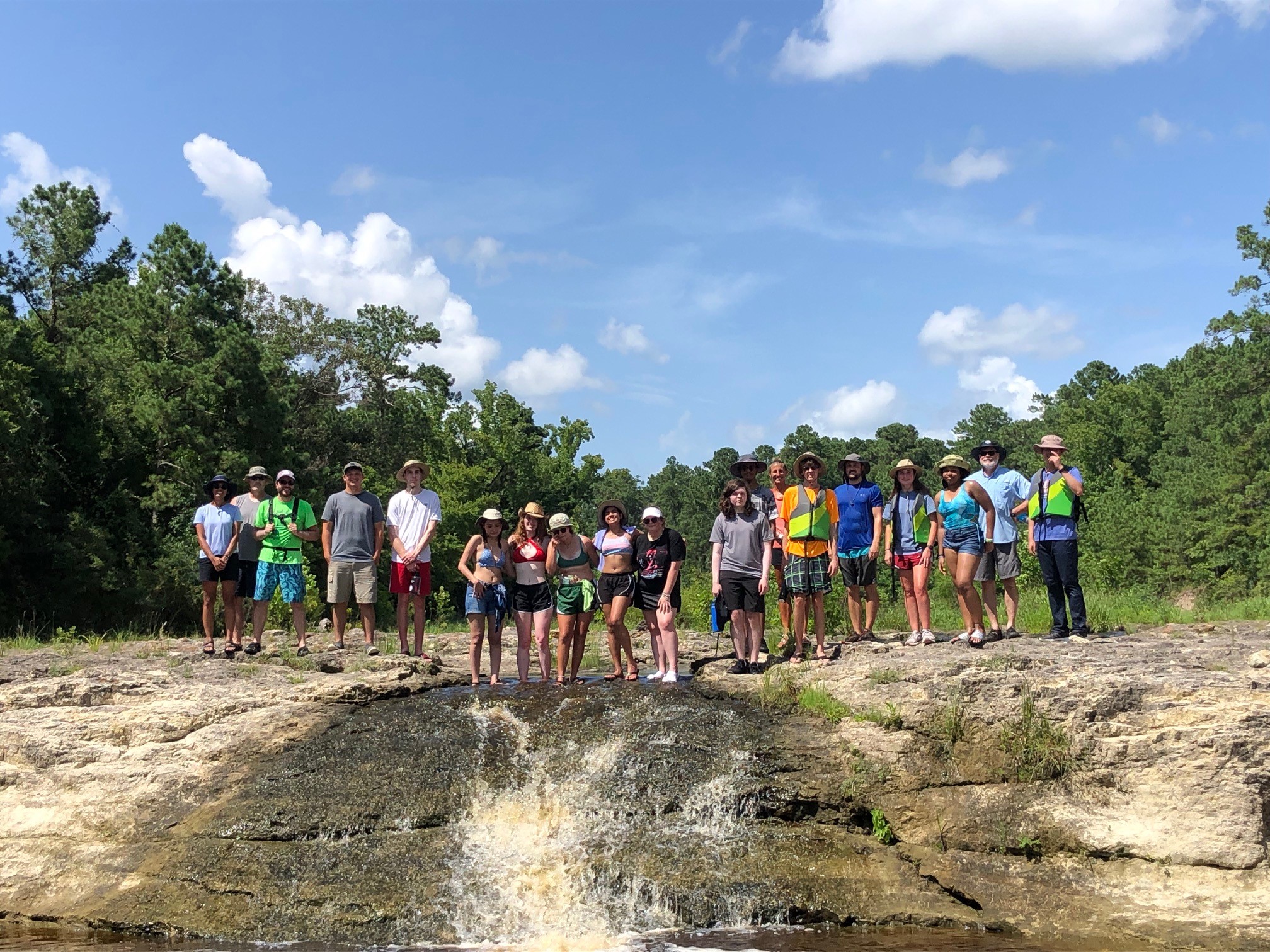 A rare southeast Texas waterfall at the end of the canoe trip